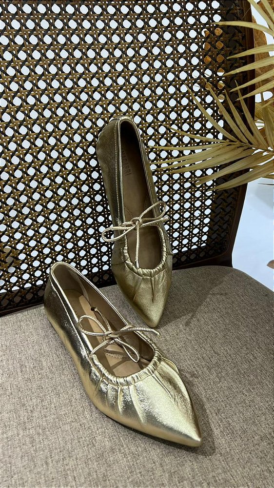 ANA CAPRI SAPATILHA OURO CLARO