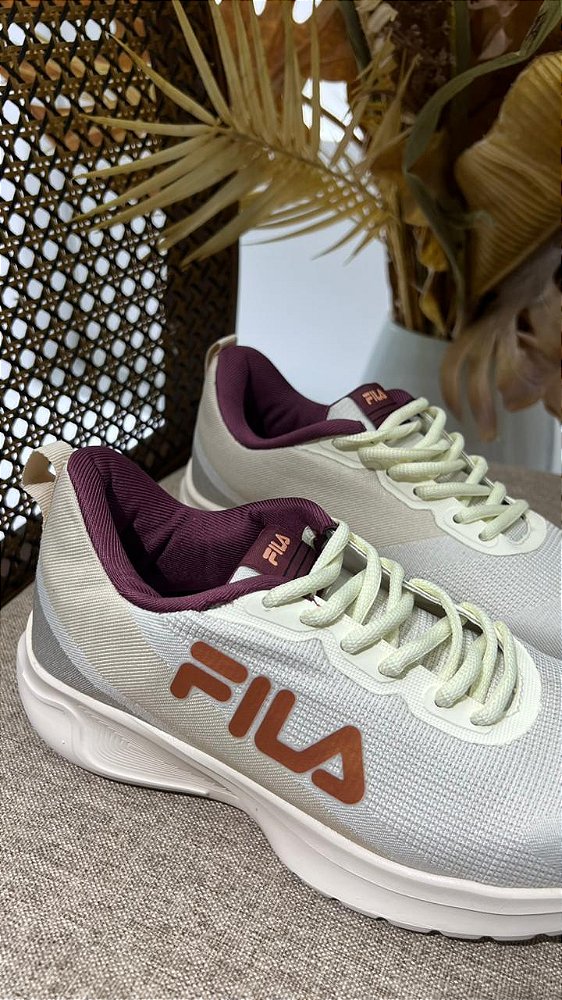 FILA TÊNIS VECTOR CREME/BORGONHA