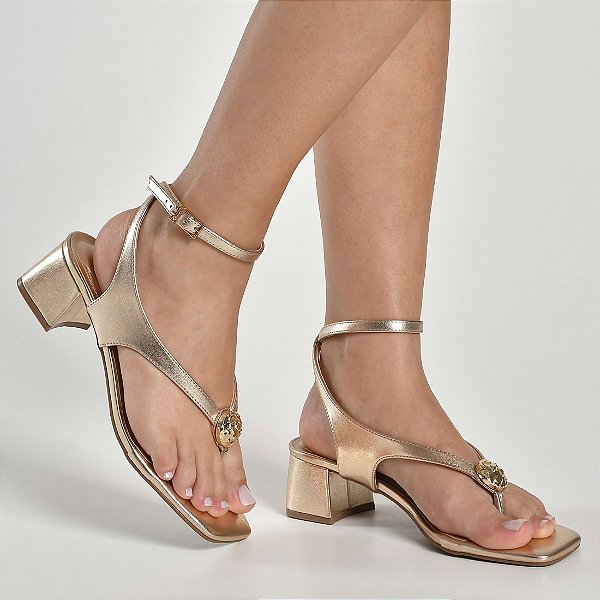 VIA MARTE SANDÁLIA METALIZADO GOLD