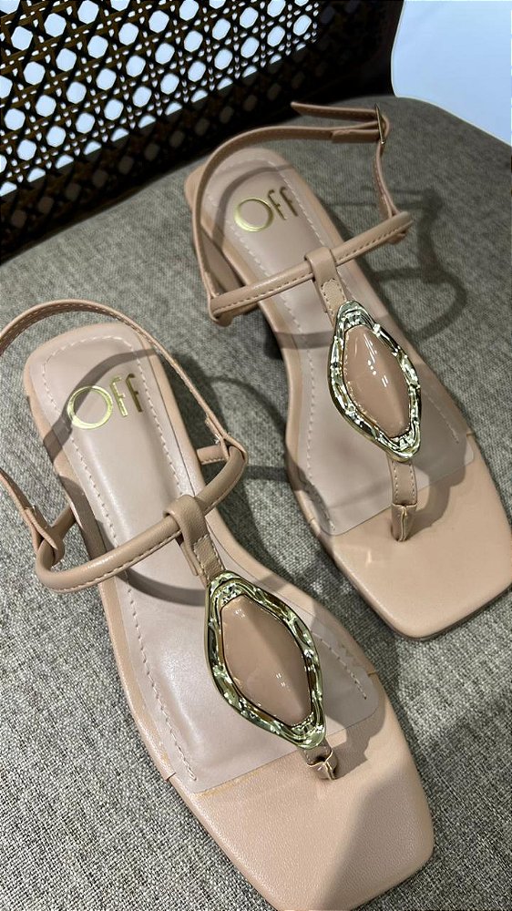 OFFLINE SANDÁLIA SALTO BLOCO NAPA SOFT NATURAL