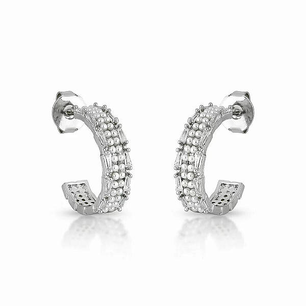 Brinco Argola Mini Pérolas