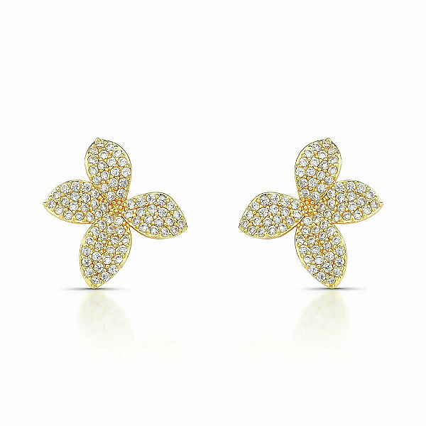 Brinco Flor Quatro Pétalas