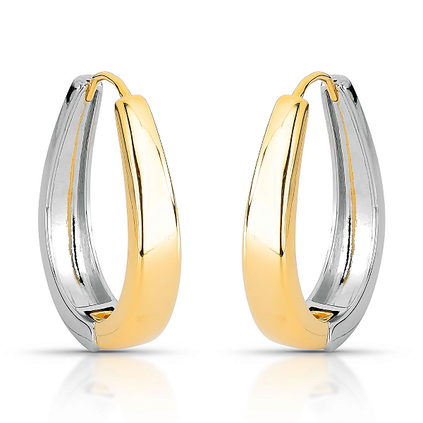 Brinco Argola Dois Banhos fecho Click