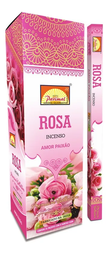 Incenso Rosa Parimal – Caixa com 8 Varetas