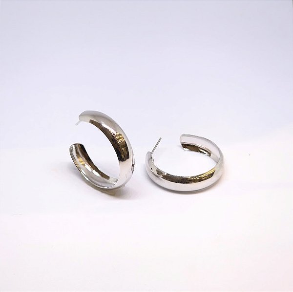 BRINCO ARGOLA ABERTA GROSSA RODIO BRANCO - AR55