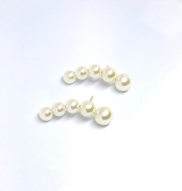 BRINCO EAR CUFF PEROLAS BANH OURO 18K - 0111299