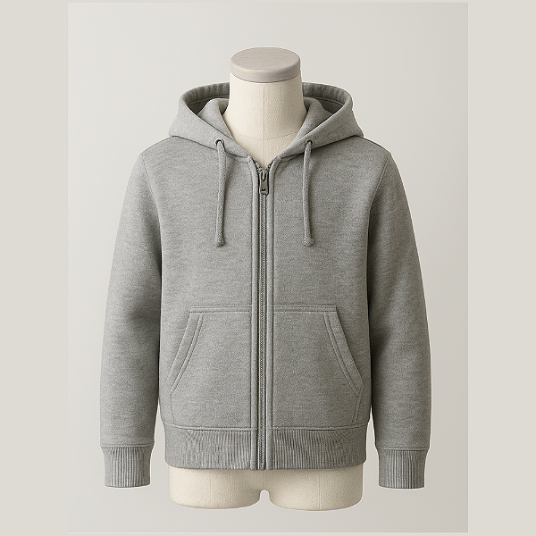 Molde Blusa Moletom Canguru Com Zíper Infantil - Tamanhos 2/4/6/8/10/12/14