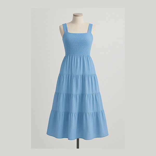 Molde Vestido Longo Camadas - Tamanhos PP/P/M/G/GG/XG/G1