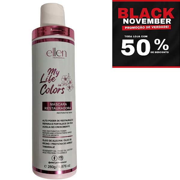 Máscara Restauradora My Life in Colors I Tratamento Pós Química e Danos I Brilho e Maciez Imediata I 300ml