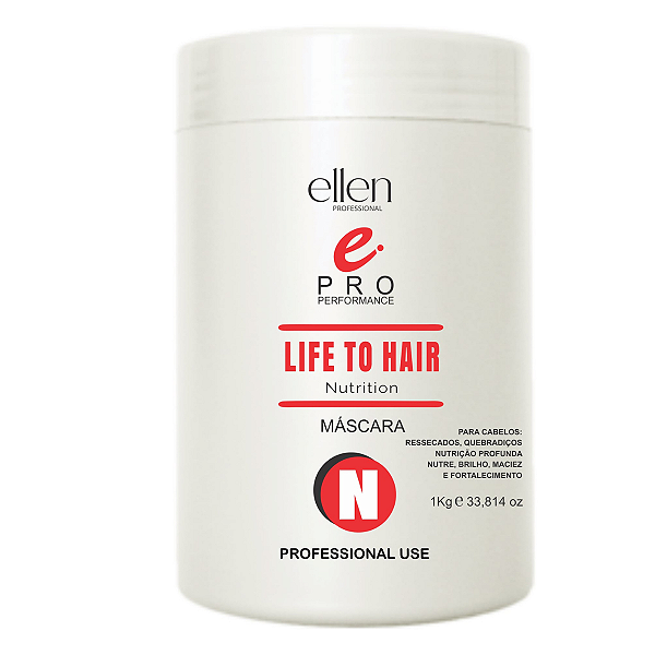 Máscara de Nutrição LIFE TO HAIR ellen Professional