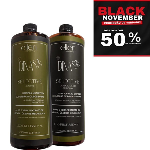 Kit equilibrium selective ellen Professional - Equilibra a oleosidade da raiz - Proporciona maciez, brilho e movimento natural - 2kg