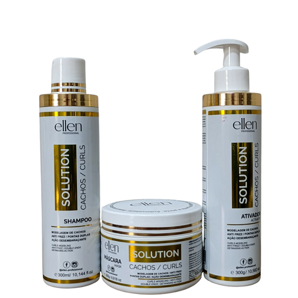 Kit Série Solution Pró-Cachos ellen Professional - 850g.