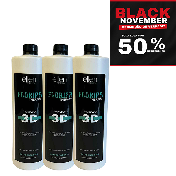 Combo Reestruturação molecular Orgânica Floripa Terapy - Antifrizz Térmico Saudável - Efeito liso prolongado - 3 L