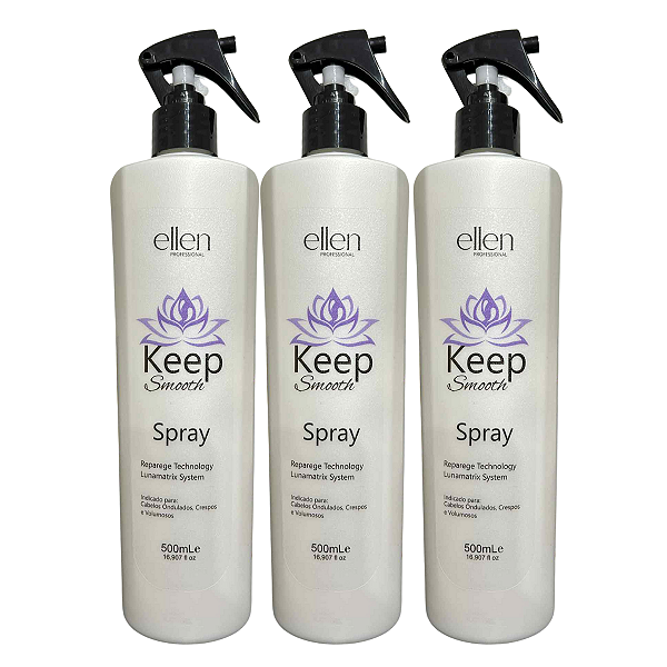 Combo Realinhamento capilar Keep smooth spray orgânico ellen Professional - 1,500ml