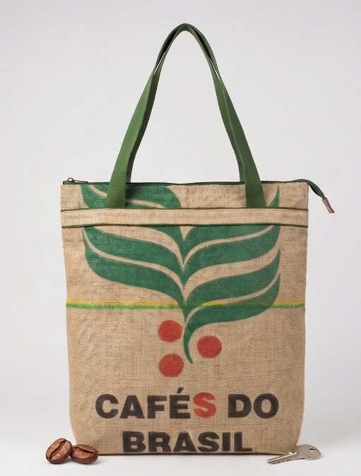 Bolsa de Juta Sacaria Cafés do Brasil - Grande | Família Tomé