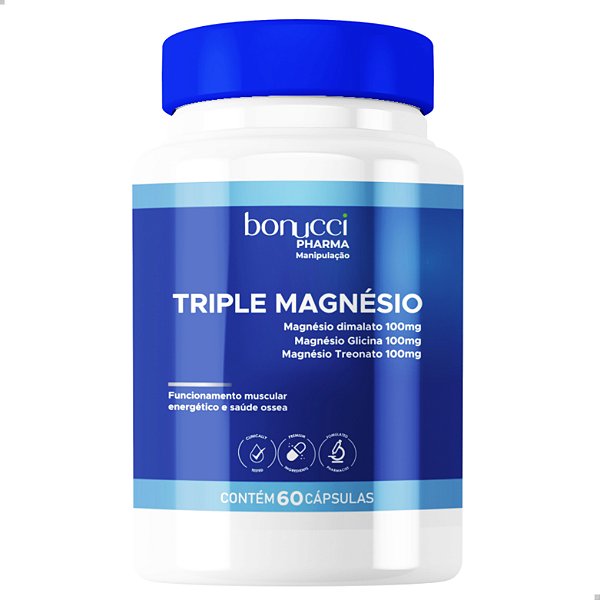 TRIPLE MAGNÉSIO 60 CÁPSULAS BONUCCI PHARMA