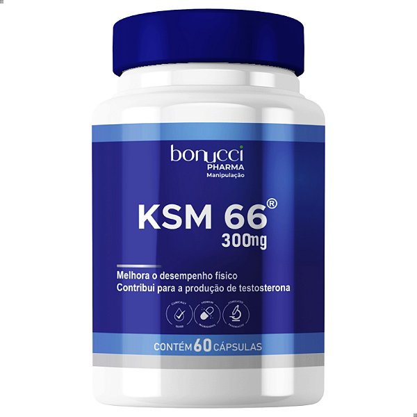 KSM 66 300MG 60 CAPSULAS MELHORA MUSCULATURA REDUZ STRESS DESENPENHO SESUAL ATO DESENPENHO