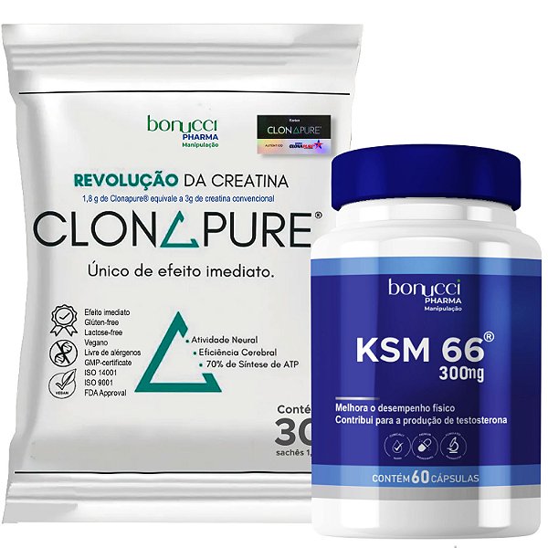 CLONAPURE 30 SACHES 1,8G + KSM 66 300MG 60 CAPS