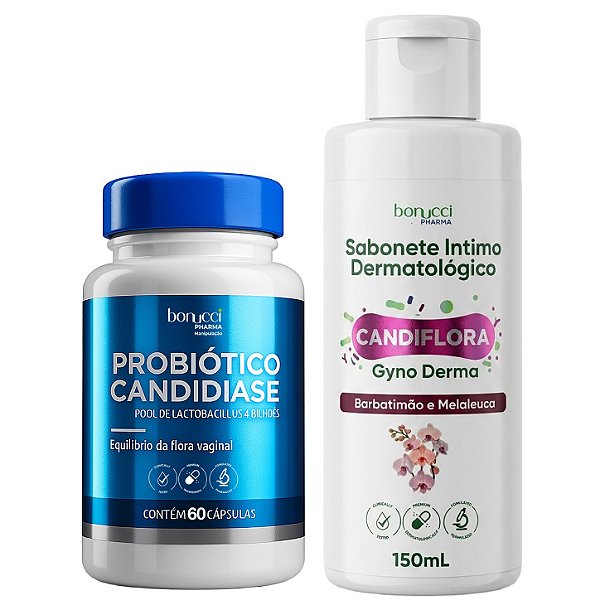 PROBIOTICO CANDIDIASE 60 CAPS + SAB. INTIMO FEMININO CANDIFLORA