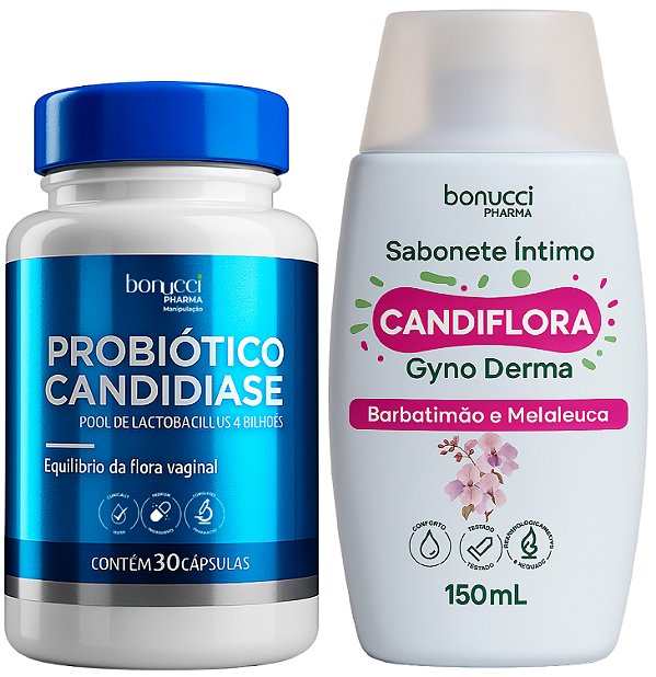 PROBIOTICO CANDIDIASE 60 CAPS + SAB. INTIMO FEMININO CANDIFLORA