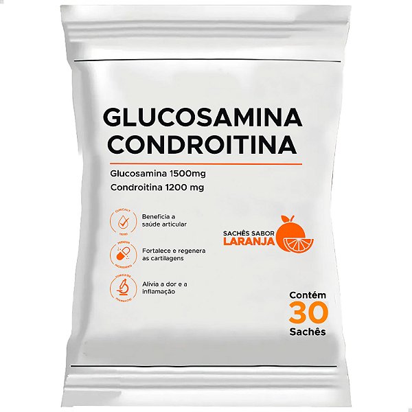 Glucosamina 1500mg + Condroitina 1200mg 30 sachês Sabor Laranja