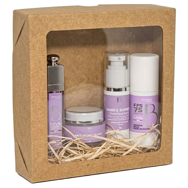 KIT GLOSS LABIAL + ANTI AGING + NANO C SUPREMA + PROTETOR SOLAR