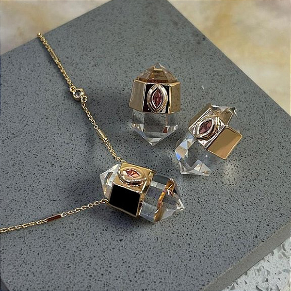 CONJUNTO CRISTAL DOURADO