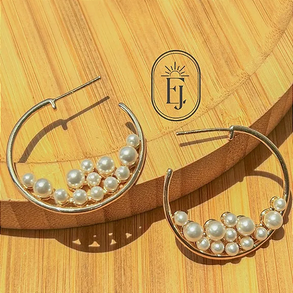 BRINCO ARGOLA PÉROLAS