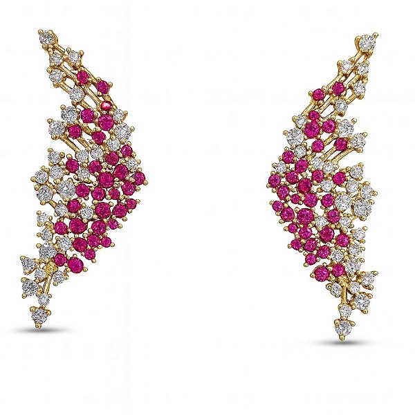 BRINCO LUXO EARCUFF ZC RUBI & CRISTAL