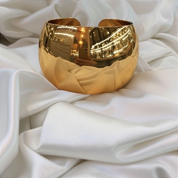 BRACELETE GORDO LISO DOURADO