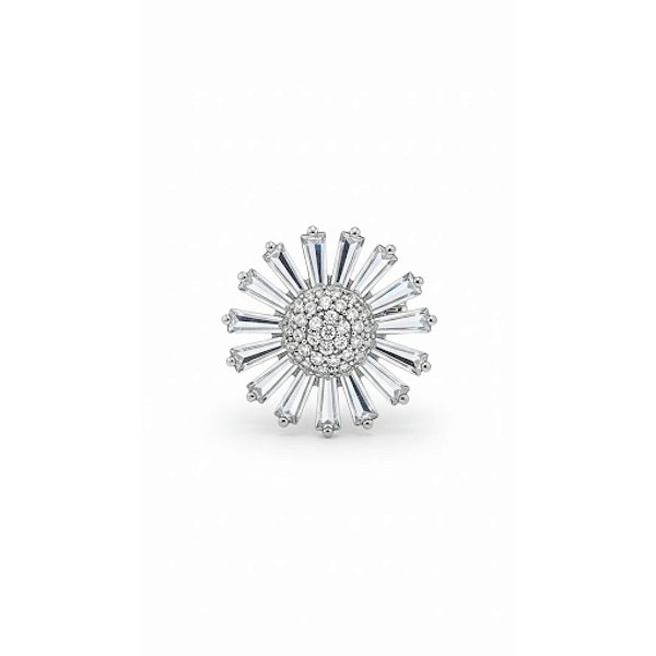BROCHE GIRASSOL ZC BAGHUETES PRATA