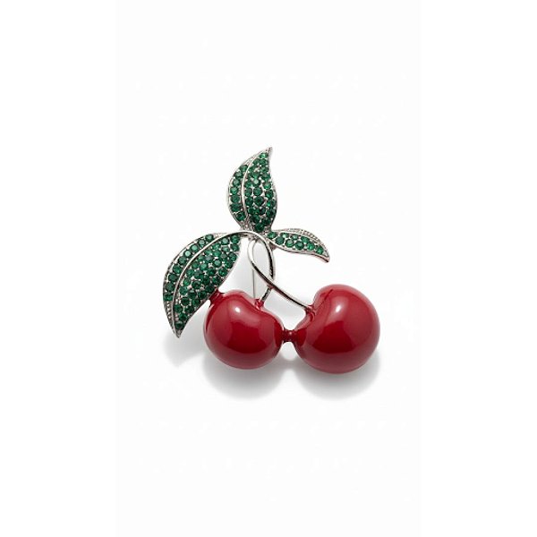 BROCHE CEREJA FOLHAS MZ