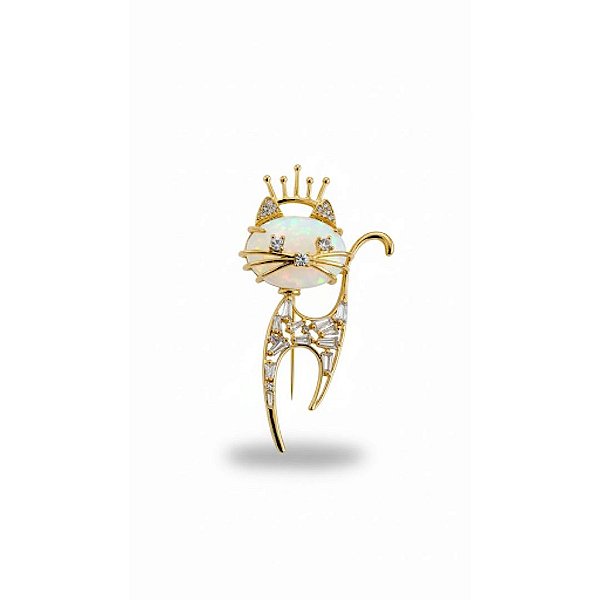 BROCHE GATINHO COROA
