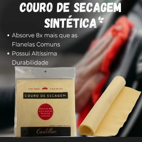 Toalha De Secagem Em Couro Sintético 66cm X 44cm Cadillac