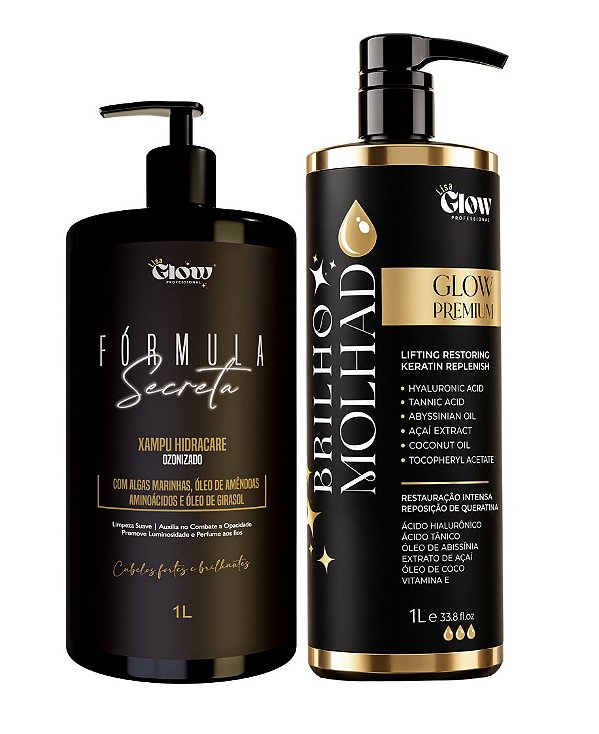 Xampu Fórmula Secreta + Definitiva 1L - Brilho Molhado | Lisa Glow