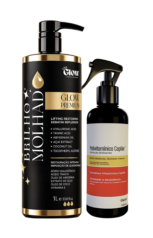 Brilho molhado + Polivitamínico | Lisa Glow Professional