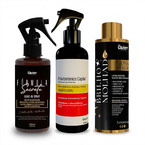 Brilho molhado + fórmula secreta + Polivitamínico | Lisa Glow Professional