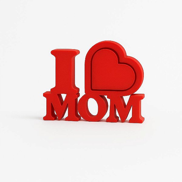 Plaquinha Eu amo Mamãe com Coração Giratório