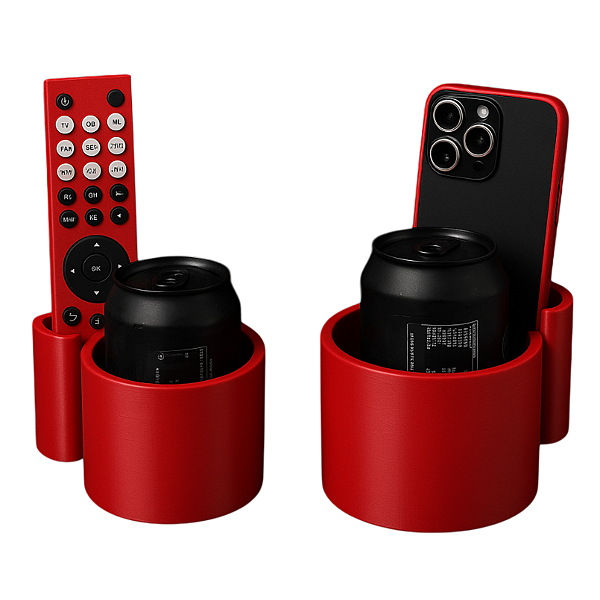 Porta Copos 2 em 1: p/ Copos e Celular/Controle - VERMELHO