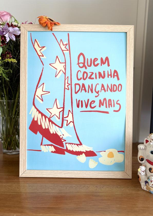 Quadro Cozinhar dançando A3