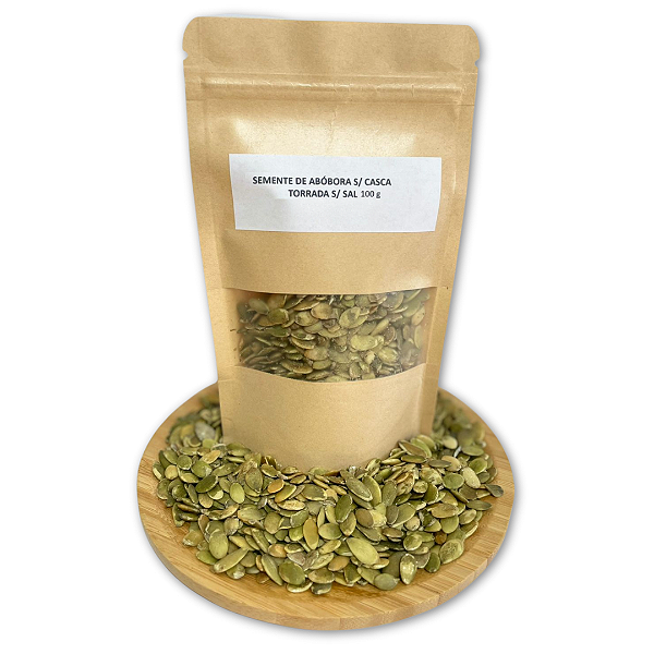 SEMENTE DE ABOBORA S/ CASCA TORRADA SEM SAL 100 Gramas