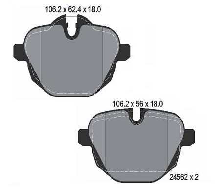Pastilha de Freio Traseira X3 X4 X5 Z4 2788284 -34206877648 - 34206879857
