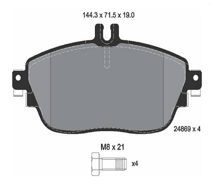 Pastilha de Freio Dianteira MERCEDES A200 A250 12/19- 64204620 - 64208520 - A0004203002