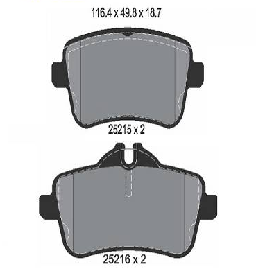Pastilha de Freio Dianteira Mercedes W166 ML3 50CDI GLE400 2012 A 2020 - 0064206820 - 0074207820 - 0074209020