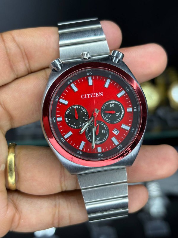 CITZ.  Aço prata/vermelho