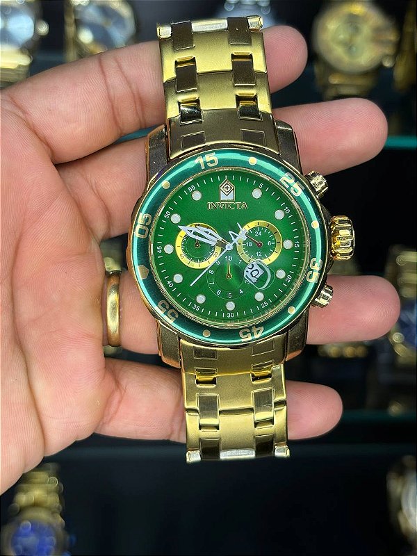 Pro diver dourado/Verde