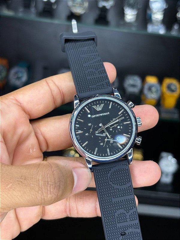 AX emborrachado preto/prata