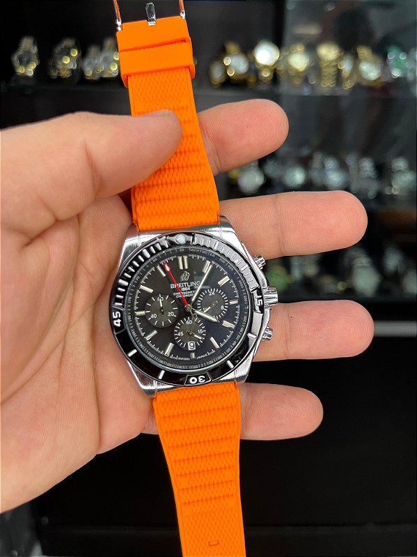 Breit. Chronometre Emborrachado Laranja