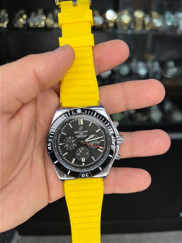 Breit. Chronometre Emborrachado Amarelo