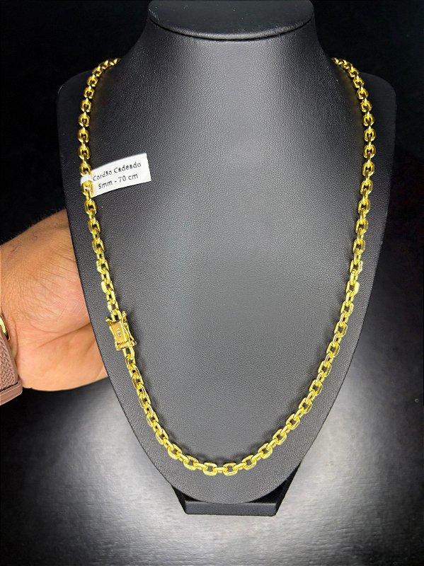 CORDÃO ELO CADEADO- 5 MM